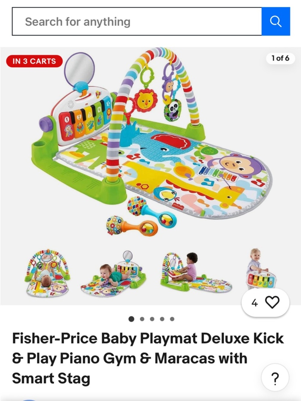 Fisher price playmat piano gym and maracas NWT